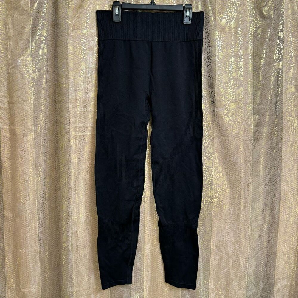 PINK Victorias Secret Black Semi Seamless Active Gym Running Leggings M/L